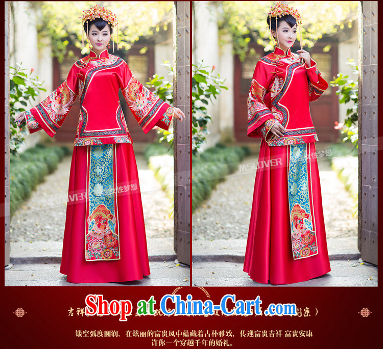 MSLover gradually Bong-New Chinese classical bridal hi serving long-sleeved retro, who married Yi bows serving Sau wo service XH 141,201 red XL pictures, price, brand platters! Elections are good character, the national distribution, so why buy now enjoy more preferential! Health