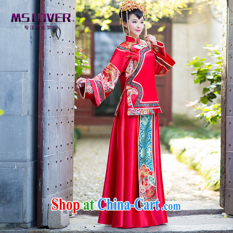 MSLover gradually Bong-New Chinese classical bridal hi serving long-sleeved retro, who married Yi bows serving Sau wo service XH 141,201 red XL, name, Mona Lisa (MSLOVER), online shopping