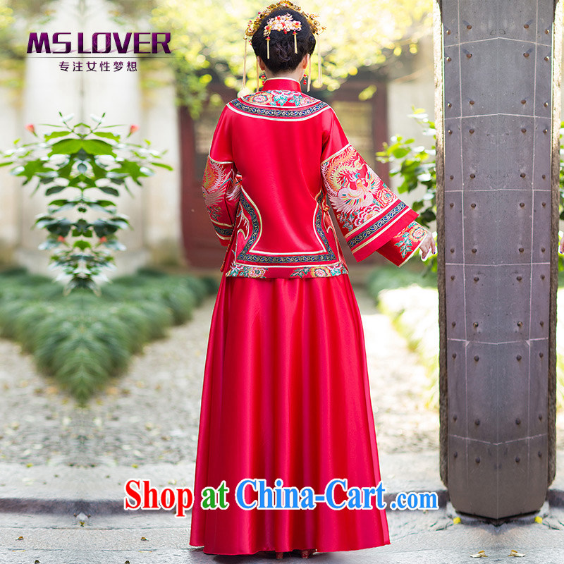 MSLover gradually Bong-New Chinese classical bridal hi serving long-sleeved retro, who married Yi bows serving Sau wo service XH 141,201 red XL, name, Mona Lisa (MSLOVER), online shopping