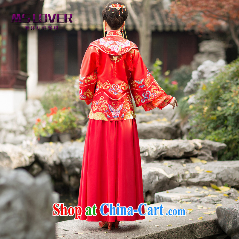 MSLover Butterfly Lovers take Chinese brides long-sleeved retro, who married clothing dress dresses show reel XH serving 141,207 red XL, name, Elizabeth (MSLOVER), online shopping