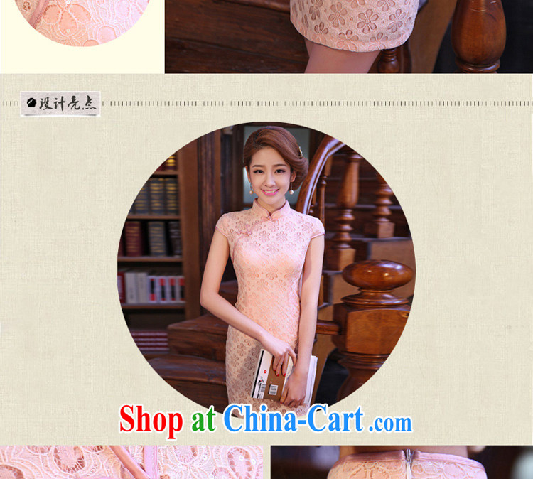pro-am 2015 New Spring Summer bridesmaid improved Stylish retro everyday lace short temperament, qipao dresses pink M - waist 71 CM pictures, price, brand platters! Elections are good character, the national distribution, so why buy now enjoy more preferential! Health