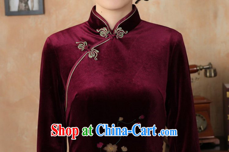 Miss Au King contributed new-stretch the wool long cheongsam 7 cuffs fall and winter dresses, dresses wine red L pictures, price, brand platters! Elections are good character, the national distribution, so why buy now enjoy more preferential! Health