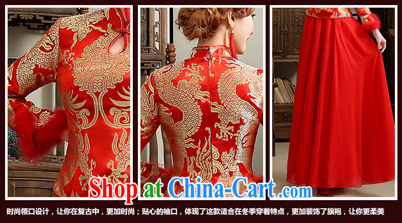 Code hang bridal dresses 2014 winter clothing, long-sleeved retro wedding dresses Wedding Fashion bridal dresses serving toast dress pregnant women made dresses red XL pictures, price, brand platters! Elections are good character, the national distribution, so why buy now enjoy more preferential! Health