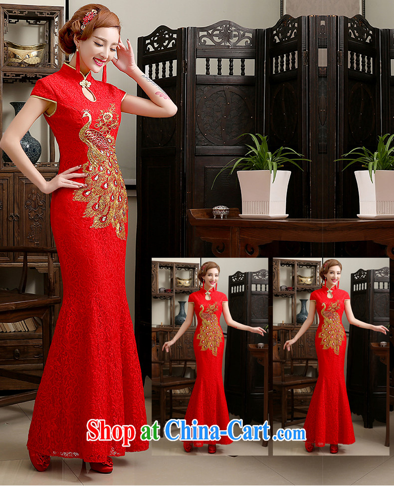 Code Hang Seng bridal long antique dresses 2014 new chinese red flag wedding dress wedding toast crowsfoot service improved Red. size does not return do not switch pictures, price, brand platters! Elections are good character, the national distribution, so why buy now enjoy more preferential! Health