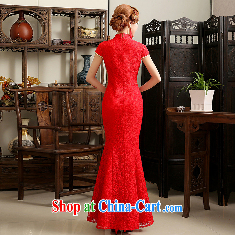 Code Hang Seng bridal long antique dresses 2014 new chinese red flag wedding dress wedding toast crowsfoot service improved Red. size do not return does not change, and constant bride, shopping on the Internet