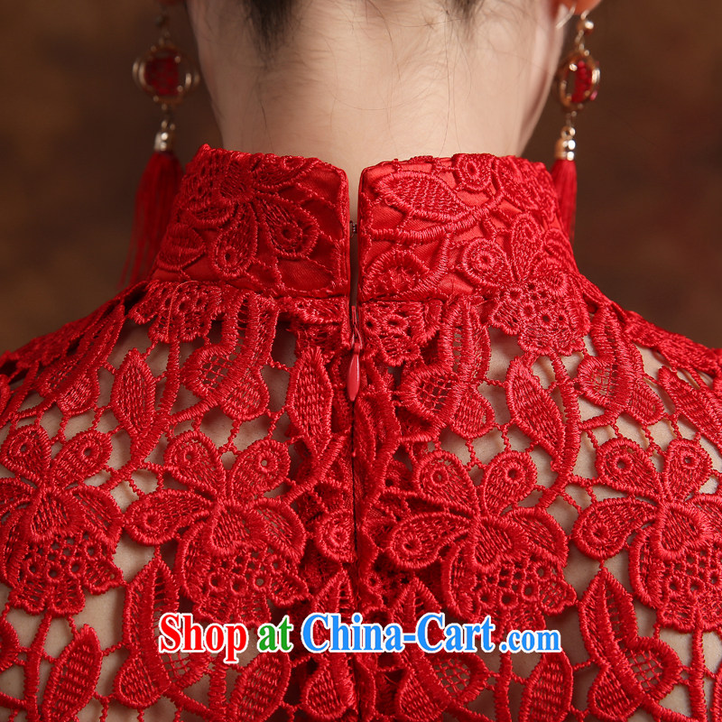 Cheng Kejie MIA toast Service Bridal Fashion 2015 New Red lace retro improved marriage dresses, long evening dress fall and winter XXXL, Jake Mia, shopping on the Internet