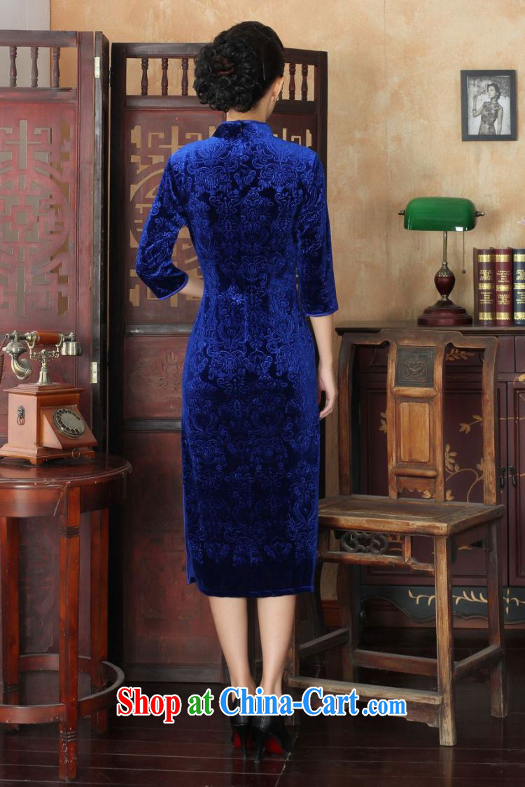 An Jing New-stretch-velvet dresses in 7 sub-cuff fall and winter dresses, dresses, blue 2 XL pictures, price, brand platters! Elections are good character, the national distribution, so why buy now enjoy more preferential! Health