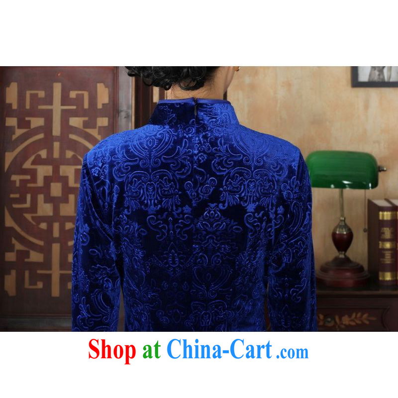 An Jing New-stretch-velvet dresses in 7 sub-cuff fall and winter dresses, dresses, blue 2 XL, facilitating Jing, shopping on the Internet