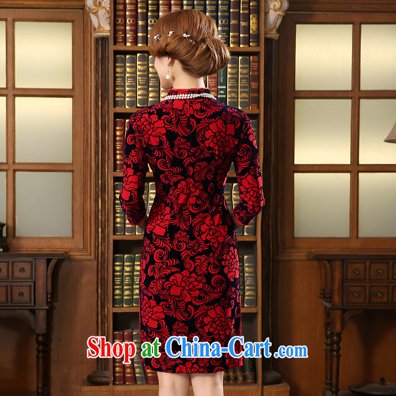 The pro-am cutouts as soon as possible take 2015 wedding autumn wedding with wedding wool MOM load the older cheongsam dress 7 sub-cuff 2XL - waist 80 cm, and the pro-am, and shopping on the Internet