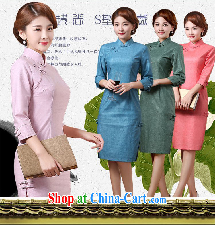 pro-am 2015 new spring and summer cuff in Yau Ma Tei cotton arts and cultural improvement and stylish 7 cuff antique cheongsam dress water red M - waist 72 cm - 5 days, pictures, price, brand platters! Elections are good character, the national distribution, so why buy now enjoy more preferential! Health