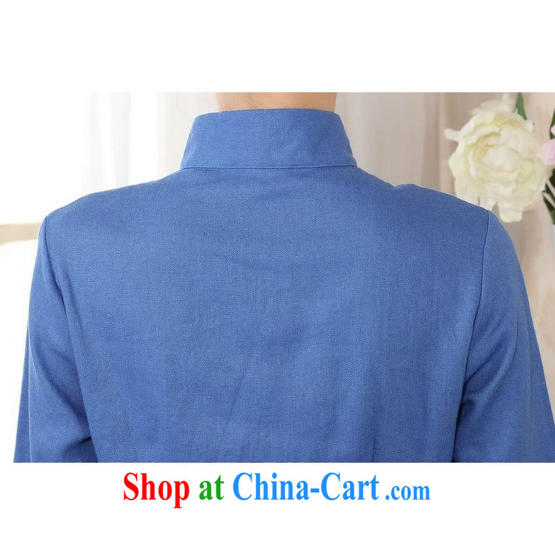 Allow Ms. Jing Tang Women's clothes summer T-shirt, cotton for the hand-painted Chinese Han-female improved Tang in blue cuff L, facilitating Jing, and shopping on the Internet