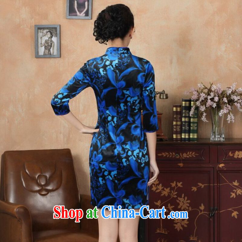 He Jing Ge New-stretch the wool dresses 7 sub-cuff fall and winter dresses, dress royal blue 2 XL, Jing Ge, shopping on the Internet