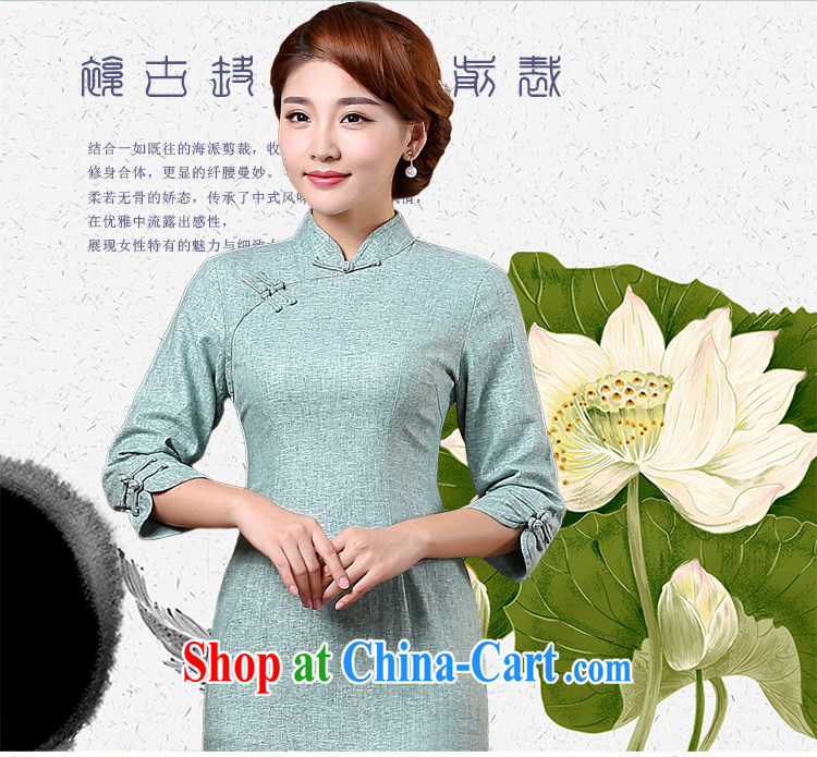 The pro-am 2015 as soon as possible new autumn in long sleeves, culture and arts, 7 cuff-retro cheongsam dress light blue 2 XL - waist 84 CM pictures, price, brand platters! Elections are good character, the national distribution, so why buy now enjoy more preferential! Health