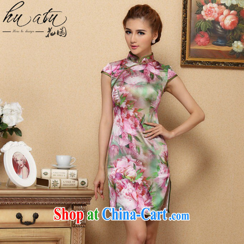 Take the cheongsam dress Chinese Chinese, for Silk Cheongsam noble stylish sauna Silk Cheongsam dress qipao 995 _2 XL