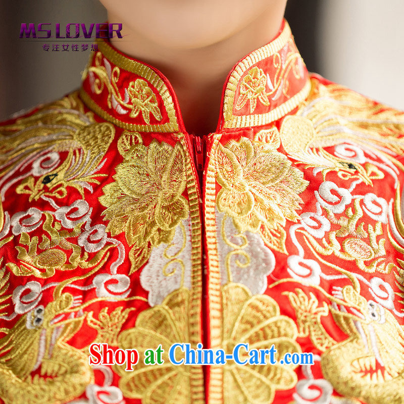 MSLover Chinese hi service dress uniform toast, dresses for brides marriage married Yi Su-wo service dragon robe costumes cheongsam dress Phoenix XH use 14 red XL, name, Mona Lisa (MSLOVER), online shopping