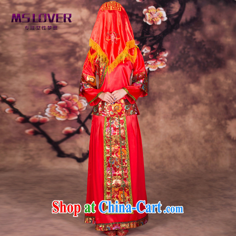 MSLover dumping city Chinese brides who marry Yi wedding dress 2014 new winter clothing long-sleeved toast serving Sau Wo service XH 14,121 red XL, name, Mona Lisa (MSLOVER), online shopping