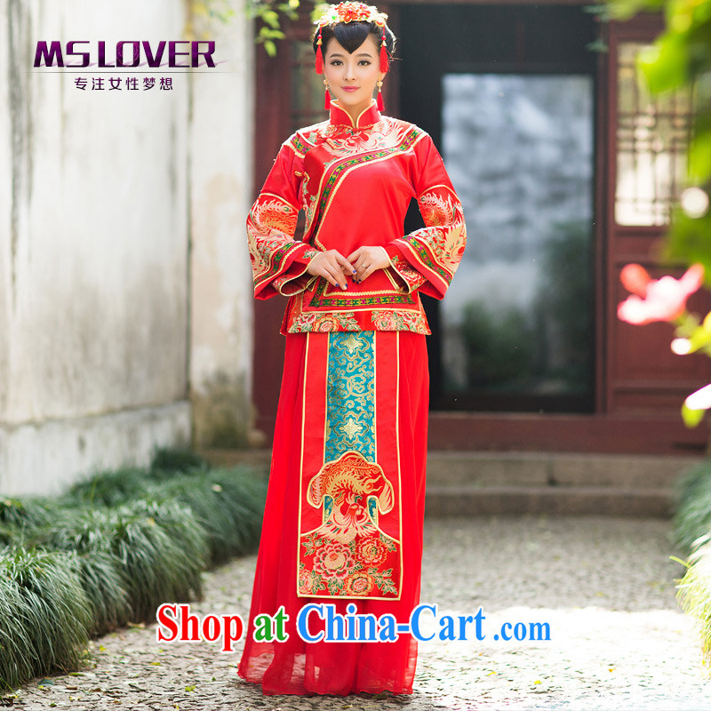 8 MSLover Fung Youth Pre-employment training new Chinese bride-service long-sleeved retro, who married Yi Su-wo service XH 141,202 red XL
