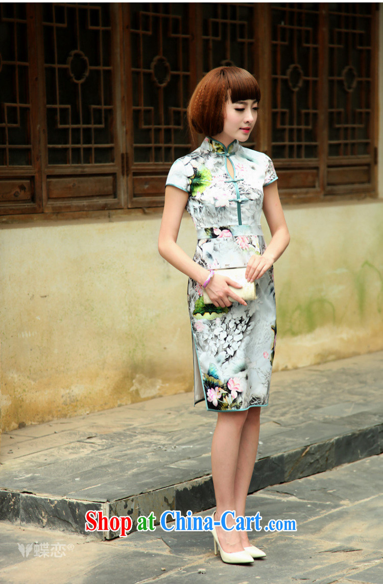 Butterfly Lovers 2015 spring new stylish and improved short-sleeve cheongsam dress style retro daily Silk Cheongsam 49,185 figure XXL pictures, price, brand platters! Elections are good character, the national distribution, so why buy now enjoy more preferential! Health
