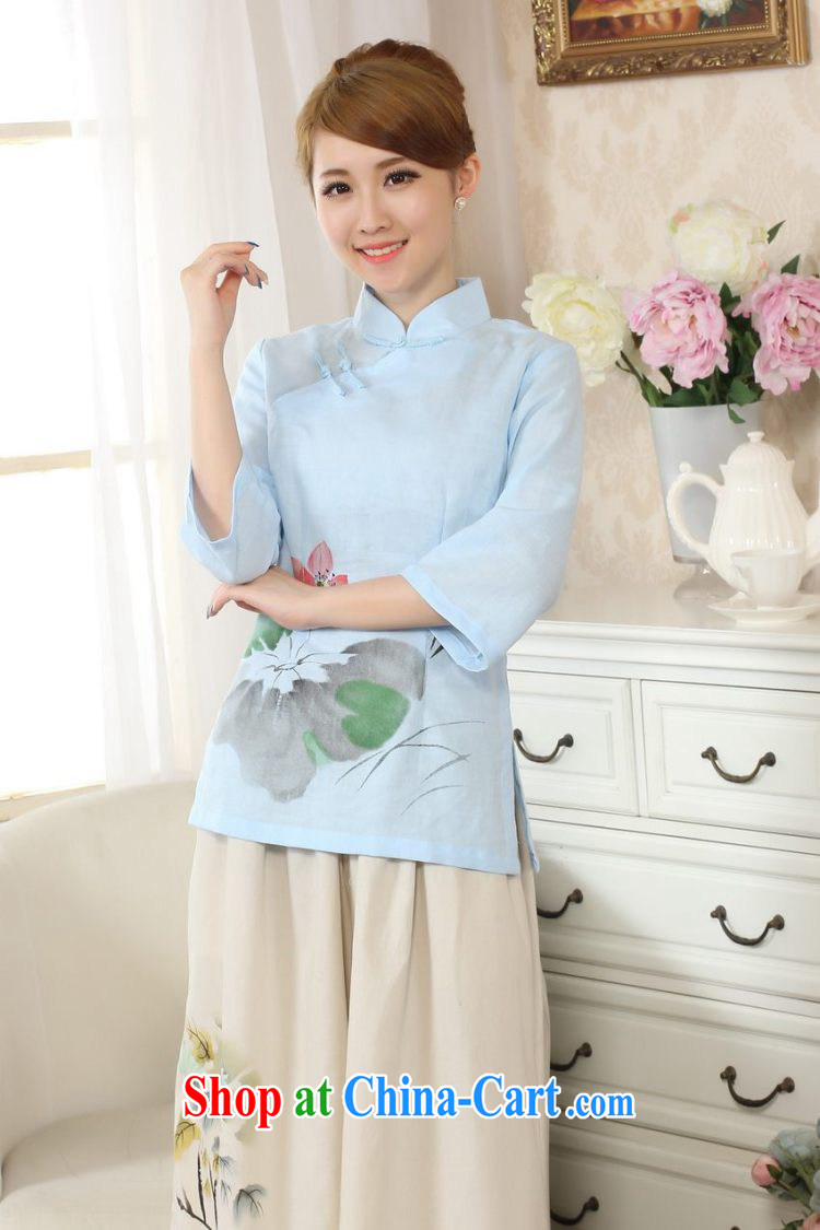 Allow Ms. Jing Tang Women's clothes summer T-shirt, cotton for the hand-painted Chinese Han-female improved Tang in white cuff XL pictures, price, brand platters! Elections are good character, the national distribution, so why buy now enjoy more preferential! Health