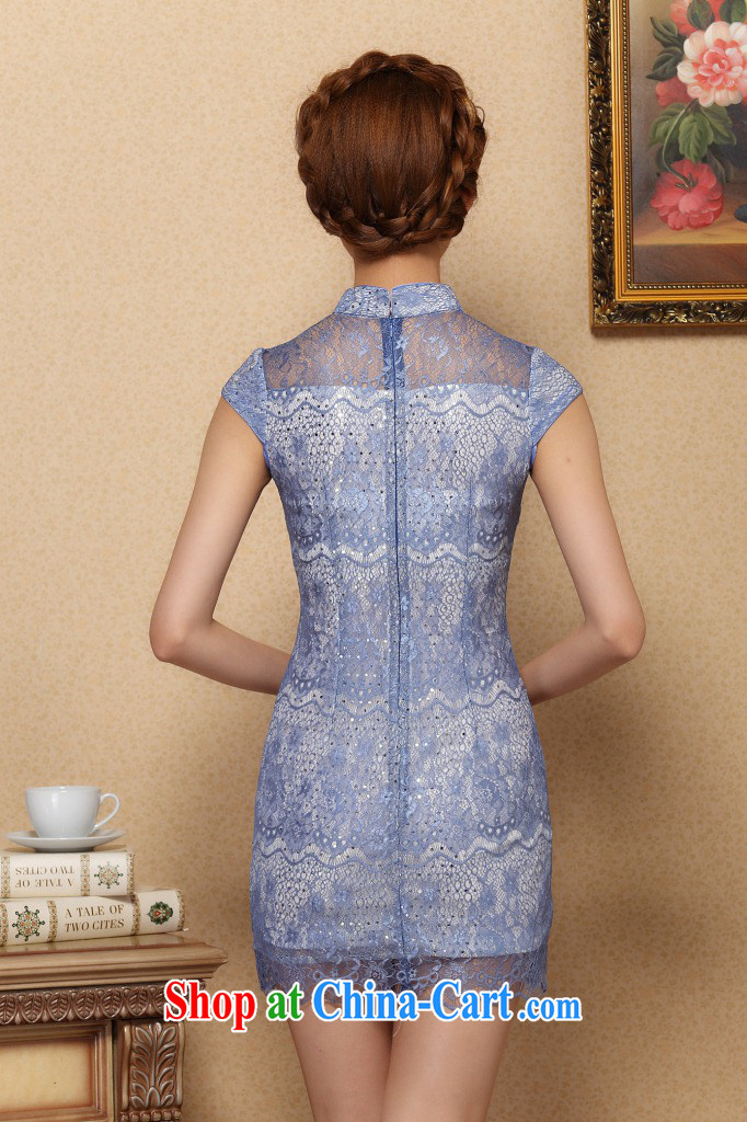Take the ladies dresses and stylish dresses skirts everyday minimalist style, for improved cheongsam lace cheongsam dress dress light blue 2 XL pictures, price, brand platters! Elections are good character, the national distribution, so why buy now enjoy more preferential! Health