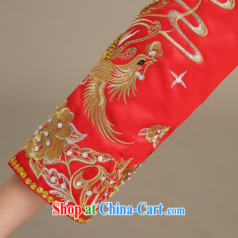 HANG SENG code Phoenix bride and bride's Su-wo service Chinese Antique long-sleeved dresses and stylish married woman serving toast bride married Yi Xiao Fengxian two-piece red XL, and hang Seng bride, shopping on the Internet