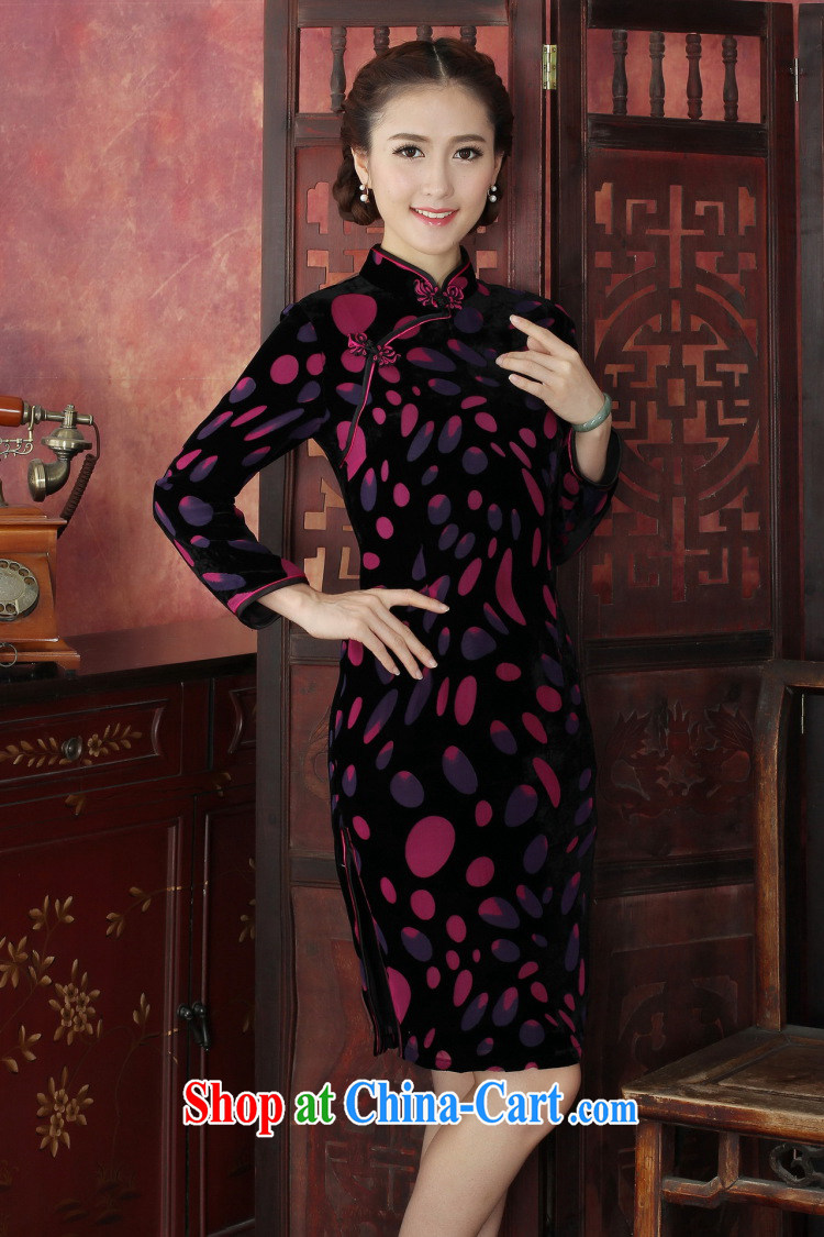 Dan smoke cheongsam dress Chinese Chinese improved, for retro really scouring pads 9 sub-cuff qipao cheongsam banquet dress skirt shown in Figure 3XL pictures, price, brand platters! Elections are good character, the national distribution, so why buy now enjoy more preferential! Health
