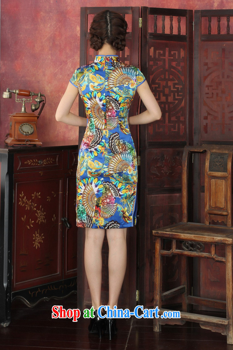 Take the cheongsam dress Tang with classic and stylish sauna Silk Cheongsam Chinese, who daily banquet Silk Cheongsam dress royal blue 2 XL pictures, price, brand platters! Elections are good character, the national distribution, so why buy now enjoy more preferential! Health