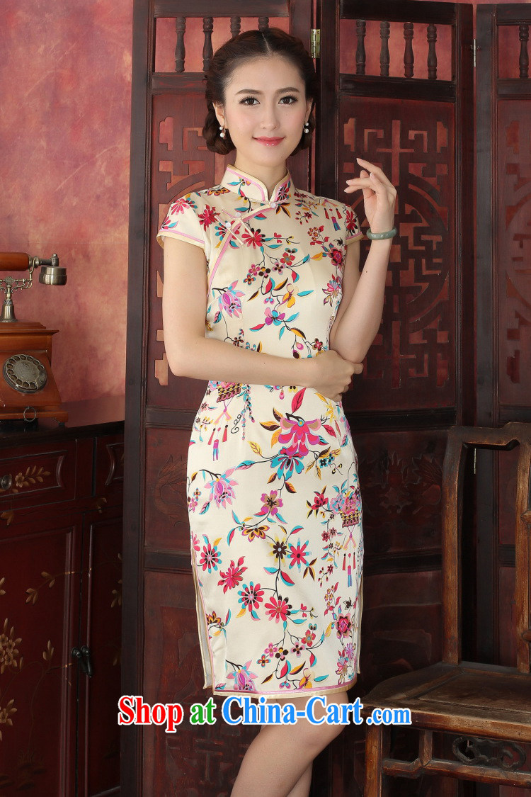Take the cheongsam dress high-end European and American style sauna Silk Cheongsam elegant daily banquet Silk Cheongsam dress annual 1033 #toner suit 2 XL pictures, price, brand platters! Elections are good character, the national distribution, so why buy now enjoy more preferential! Health