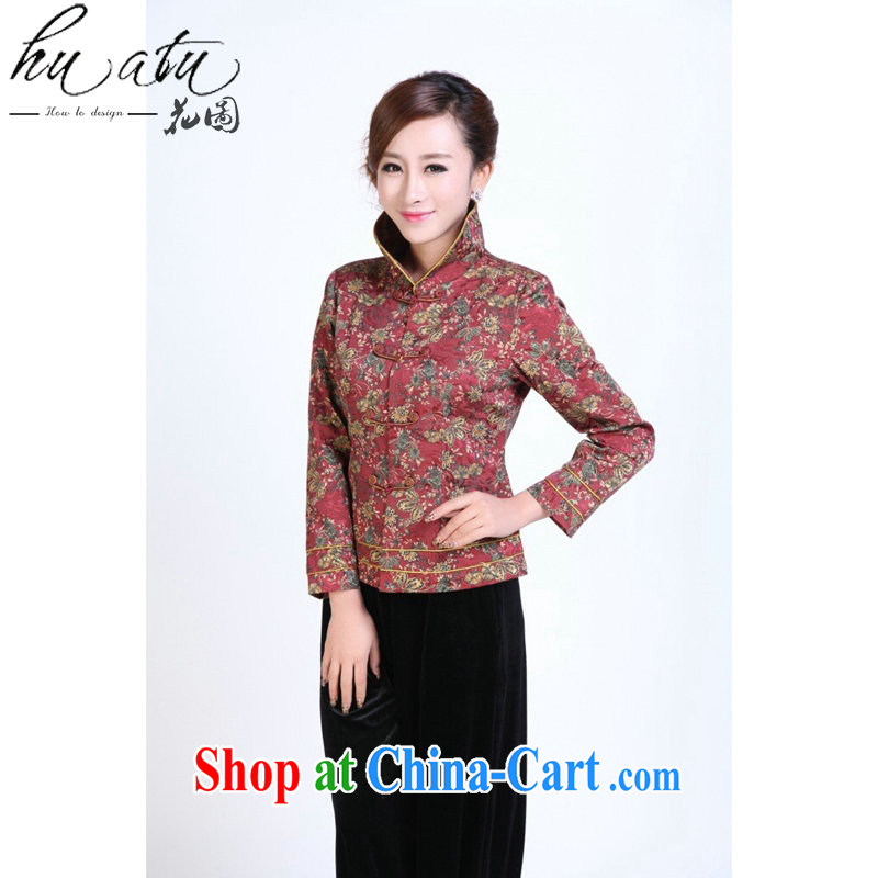 Take the Spring and Autumn and Tang Women's clothes thin mother Chinese improved, for tang on the buckle clothing clothing Chinese T-shirt such as the color 3 XL, spend figure, shopping on the Internet