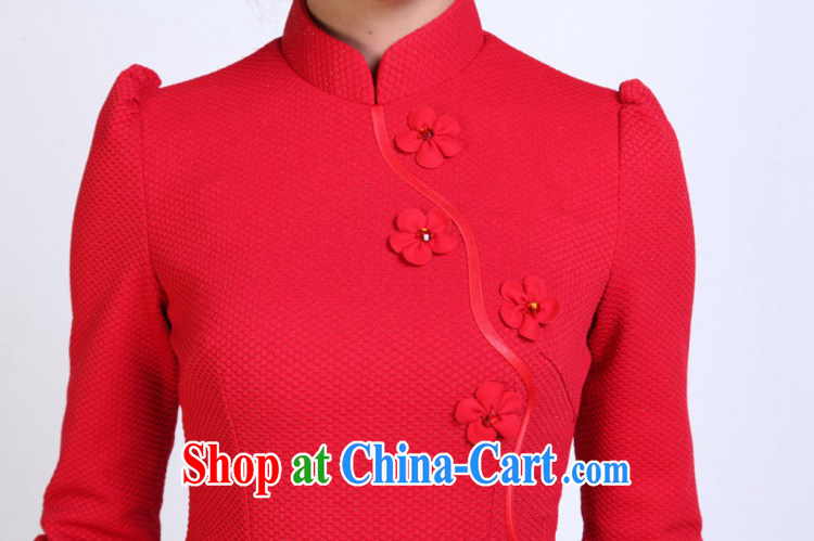 Spend the fall and winter dress cheongsam Chinese Chinese, for simplicity and improved bridal knitting fashion Annual Meeting cheongsam dress dress red 3XL pictures, price, brand platters! Elections are good character, the national distribution, so why buy now enjoy more preferential! Health
