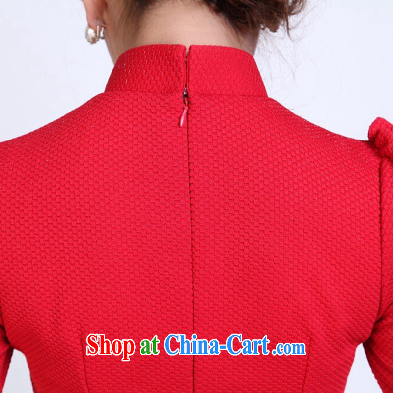 Spend the fall and winter dress cheongsam Chinese Chinese, for simplicity and improved bridal knitting fashion Annual Meeting cheongsam dress dress red 3XL, figure, and shopping on the Internet