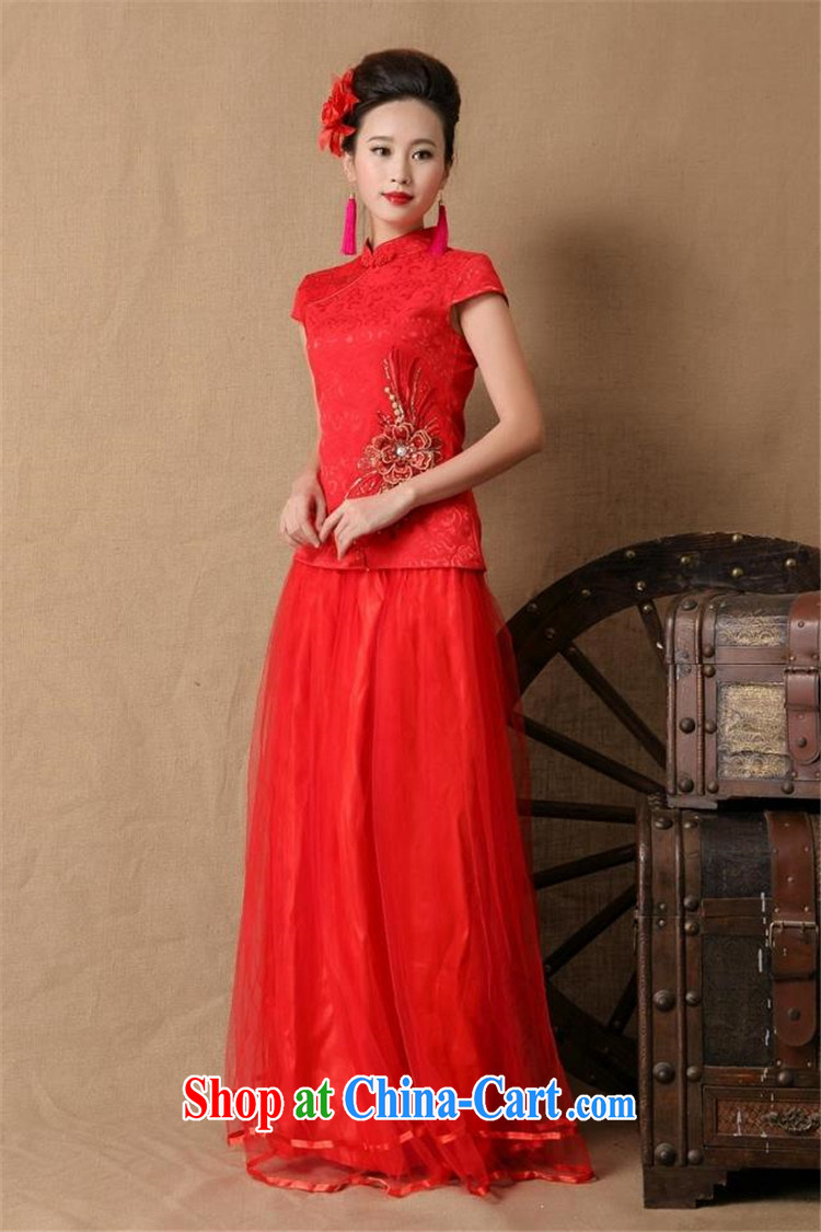 Point-ting new 2015 bridal wedding ceremony cheongsam dress red bows, dress stylish red S pictures, price, brand platters! Elections are good character, the national distribution, so why buy now enjoy more preferential! Health