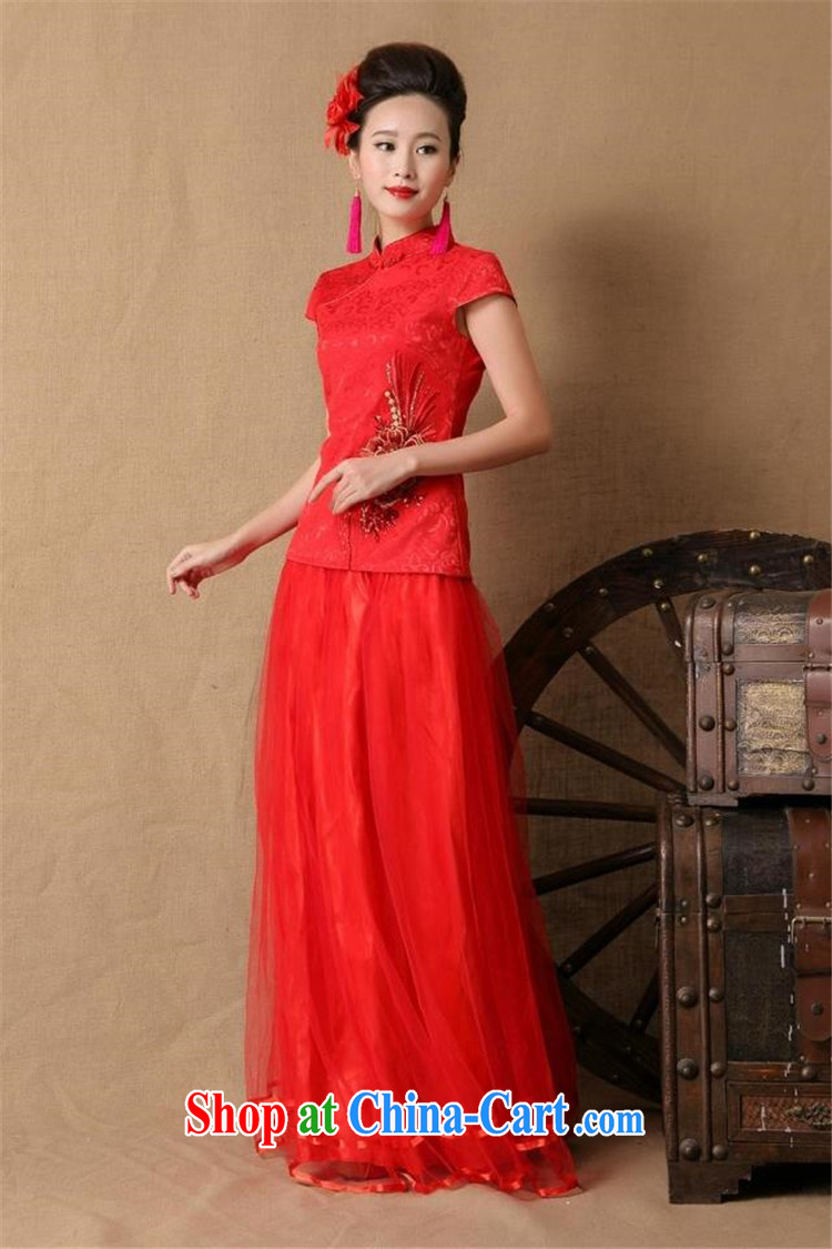 Point-ting new 2015 bridal wedding ceremony cheongsam dress red bows, dress stylish red S pictures, price, brand platters! Elections are good character, the national distribution, so why buy now enjoy more preferential! Health