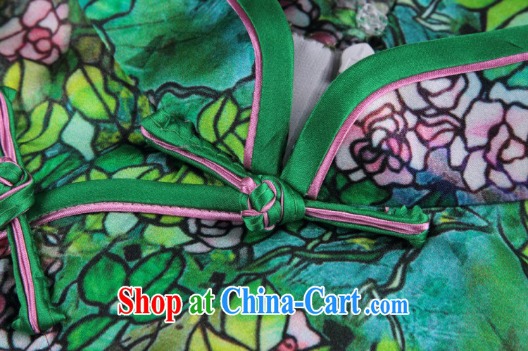 Dan smoke female cheongsam Chinese contemporary Europe and small floral sauna Silk Cheongsam elegant and noble, for Silk Cheongsam annual green 2XL pictures, price, brand platters! Elections are good character, the national distribution, so why buy now enjoy more preferential! Health