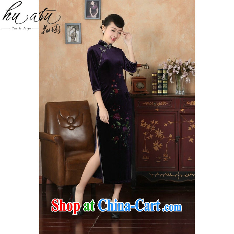 Spend the fall and winter cheongsam dress Chinese, Chinese collar-stretch the wool dresses 7 cuff dress - B 3 XL, spend, and, shopping on the Internet