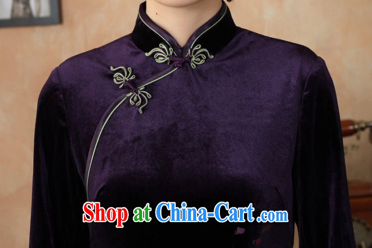 Bin Laden smoke-free fall and winter cheongsam dress Chinese, Chinese collar-stretch-velvet cheongsam 7 cuff dress - B 3 XL pictures, price, brand platters! Elections are good character, the national distribution, so why buy now enjoy more preferential! Health