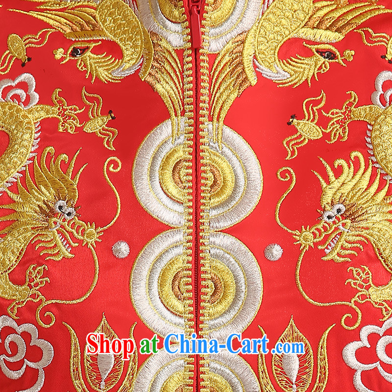 Code Hang Seng bridal bridal toast clothing spring 2015, Phoenix and stylish red long-sleeved Chinese qipao retro-su wo service Chinese big 5 well married clothing cheongsam red XL, and constant bride, shopping on the Internet