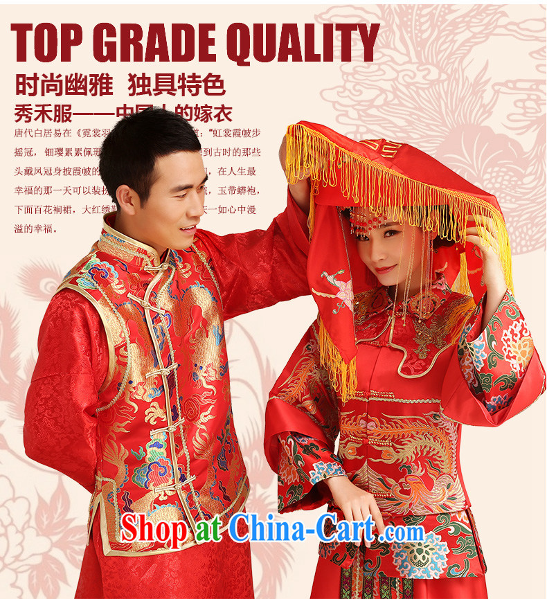 Code hang bridal 2015 new bride of Phoenix red bridal gown Sau Wo service 5 well stylish bows serving Chinese Antique long, long-sleeved dresses red L pictures, price, brand platters! Elections are good character, the national distribution, so why buy now enjoy more preferential! Health