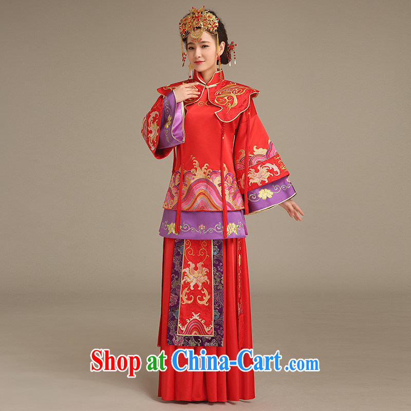 Code hang bridal bridal show reel service red bows service 2015 new stylish long-sleeved Phoenix use Chinese Antique wedding dresses 5 well Phoenix use red L, and hang Seng bride, shopping on the Internet