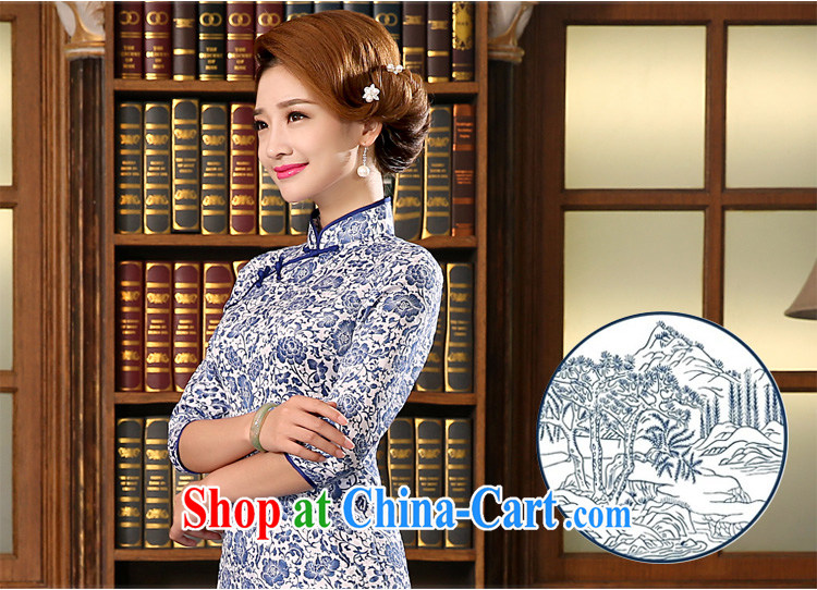 The pro-am 2015 as soon as possible new summer, traditional antique jacquard cotton short, cultivating blue and white porcelain dresses cheongsam blue and white porcelain L - waist 73 CM pictures, price, brand platters! Elections are good character, the national distribution, so why buy now enjoy more preferential! Health