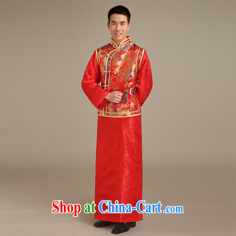 Code hang bridal men's Su-wo service Chinese bride marriage of Phoenix 2015 retro fitted married women and men clothing combination dress the groom wedding dresses red L, and hang Seng bride, shopping on the Internet