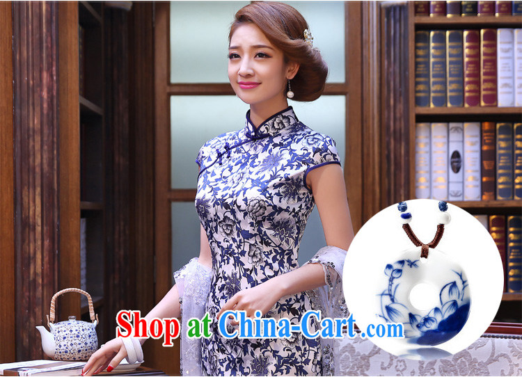 The pro-am 2015 as soon as possible new summer blue and white porcelain daily retro improved stylish short cheongsam dress dress blue and white porcelain M - waist 70 CM pictures, price, brand platters! Elections are good character, the national distribution, so why buy now enjoy more preferential! Health
