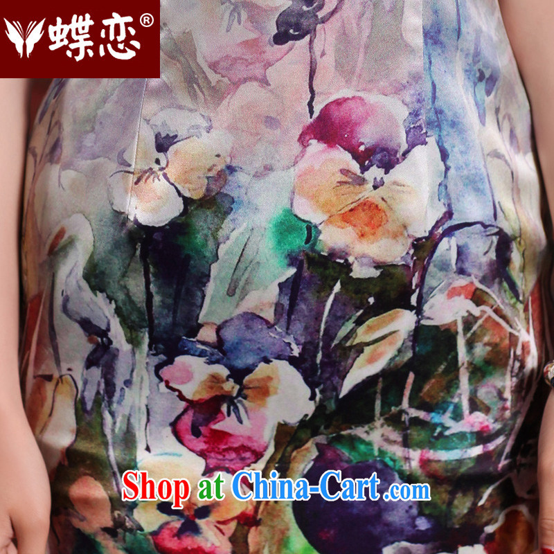 Butterfly Lovers fragrant curtain, shadow 2015 spring new upscale silk The stylish and improved flower cheongsam 49,197 figure XXL, Butterfly Lovers, shopping on the Internet