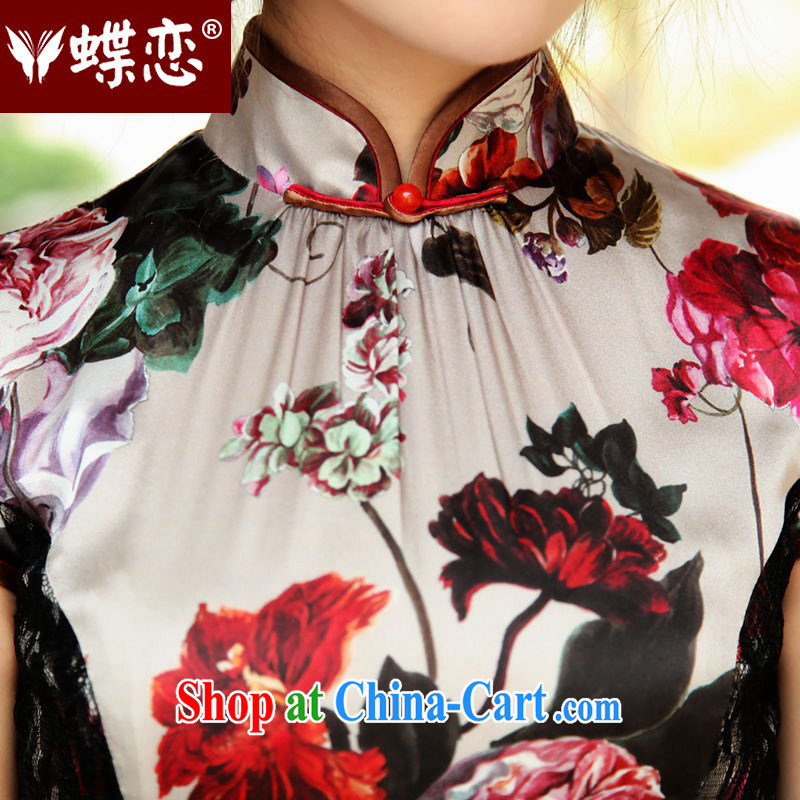Butterfly Lovers tack General nostalgic 2015 spring new cheongsam dress lace stitching improved stylish Silk Cheongsam 49,199 figure XXL, Butterfly Lovers, shopping on the Internet