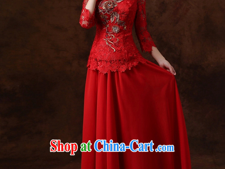 Cheng Kejie MIA long-sleeved robes bows Service Bridal Fashion 2015 new marriages red long marriage, chinese red 7 cuff XXL pictures, price, brand platters! Elections are good character, the national distribution, so why buy now enjoy more preferential! Health