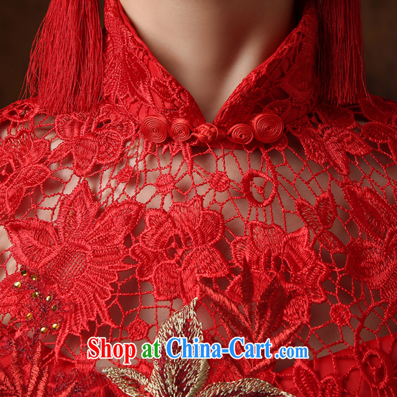 Cheng Kejie MIA long-sleeved robes bows Service Bridal Fashion 2015 new marriages red long marriage, chinese red 7 XXL cuff, J. Mia, shopping on the Internet