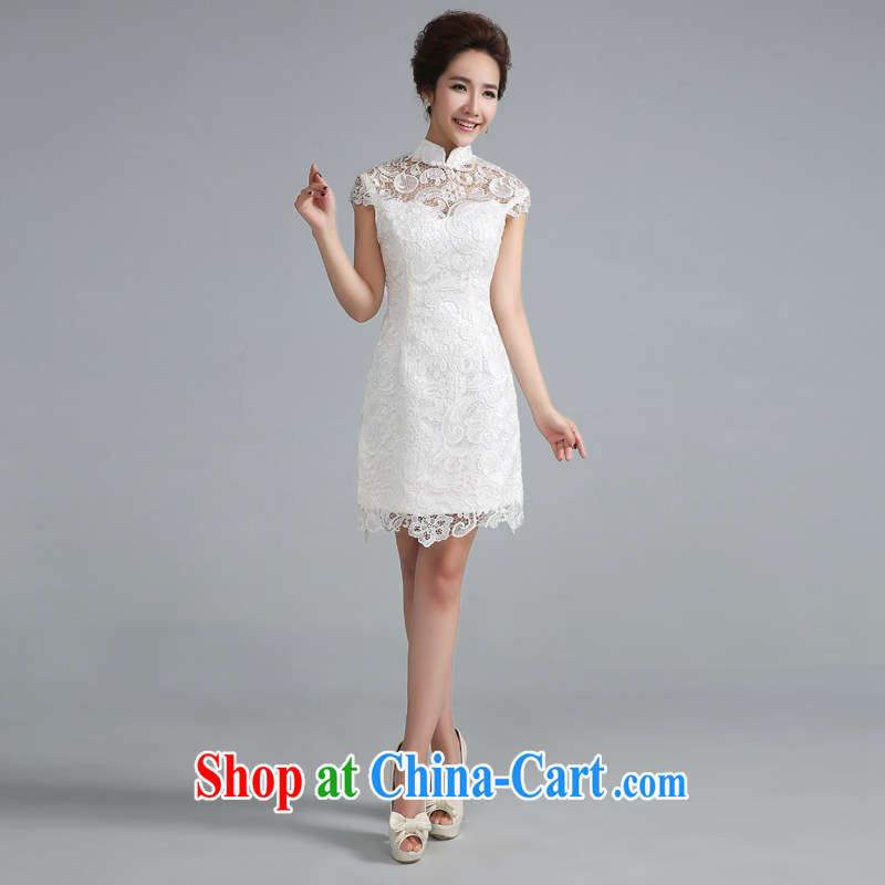 Jie MIA dresses bows service 2014 new Korean bridal stylish retro-day dresses red wedding dress white short XXL, Jake Mia, shopping on the Internet