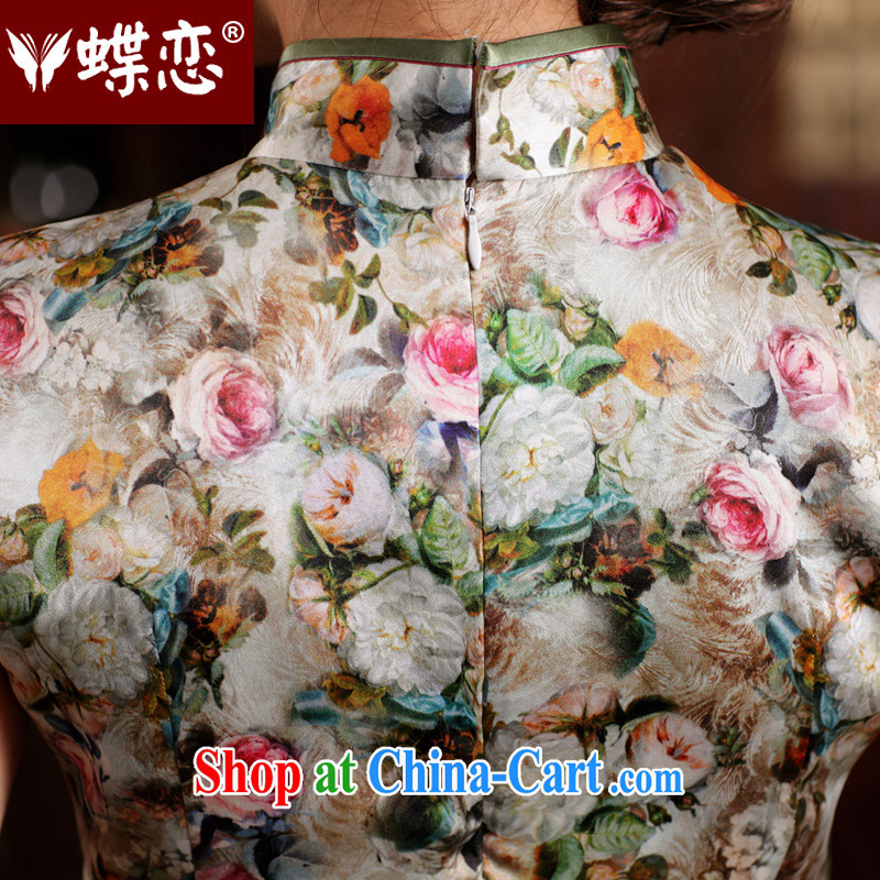 Butterfly Lovers Jiafeng Fairview Park, dream-2015 spring new improved Stylish retro short, high quality Silk Cheongsam 49,198 figure XXL, Butterfly Lovers, shopping on the Internet
