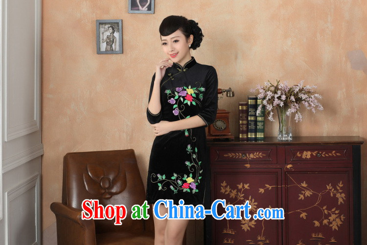 Dan smoke cheongsam dress Chinese Chinese improved, for stretch the wool embroidery, short sleeves cheongsam dress autumn - B violet 2 XL pictures, price, brand platters! Elections are good character, the national distribution, so why buy now enjoy more preferential! Health