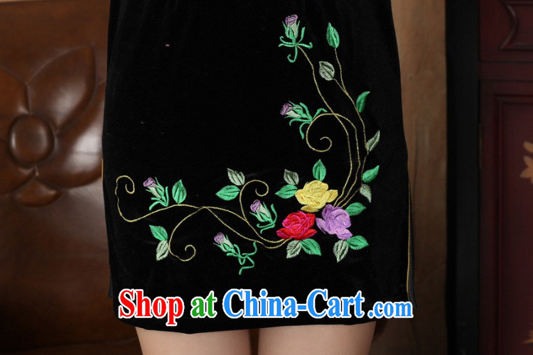 Dan smoke cheongsam dress Chinese Chinese improved, for stretch the wool embroidery, short sleeves cheongsam dress autumn - B violet 2 XL pictures, price, brand platters! Elections are good character, the national distribution, so why buy now enjoy more preferential! Health